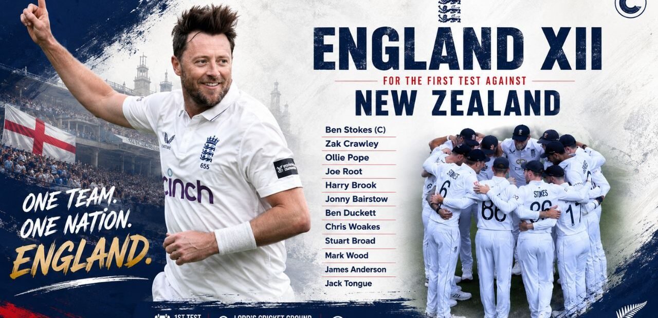 England name Gay, Baker and Robinson in 12-man squad for Lord’s Test against New Zealand