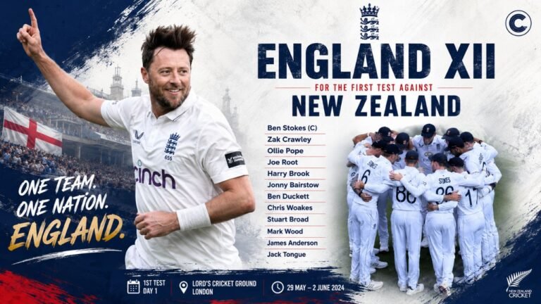England name Gay, Baker and Robinson in 12-man squad for Lord’s Test against New Zealand
