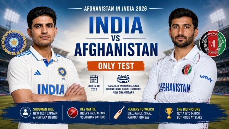 India Face Afghanistan in a One-Off at Their New Home in Chandigarh